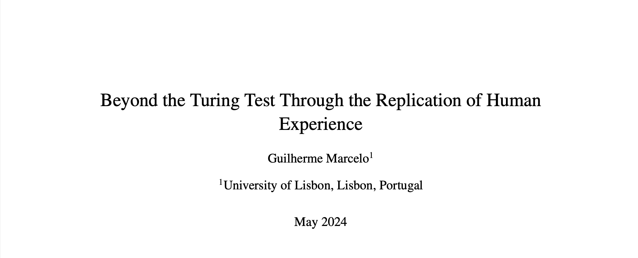 Beyond the Turing Test